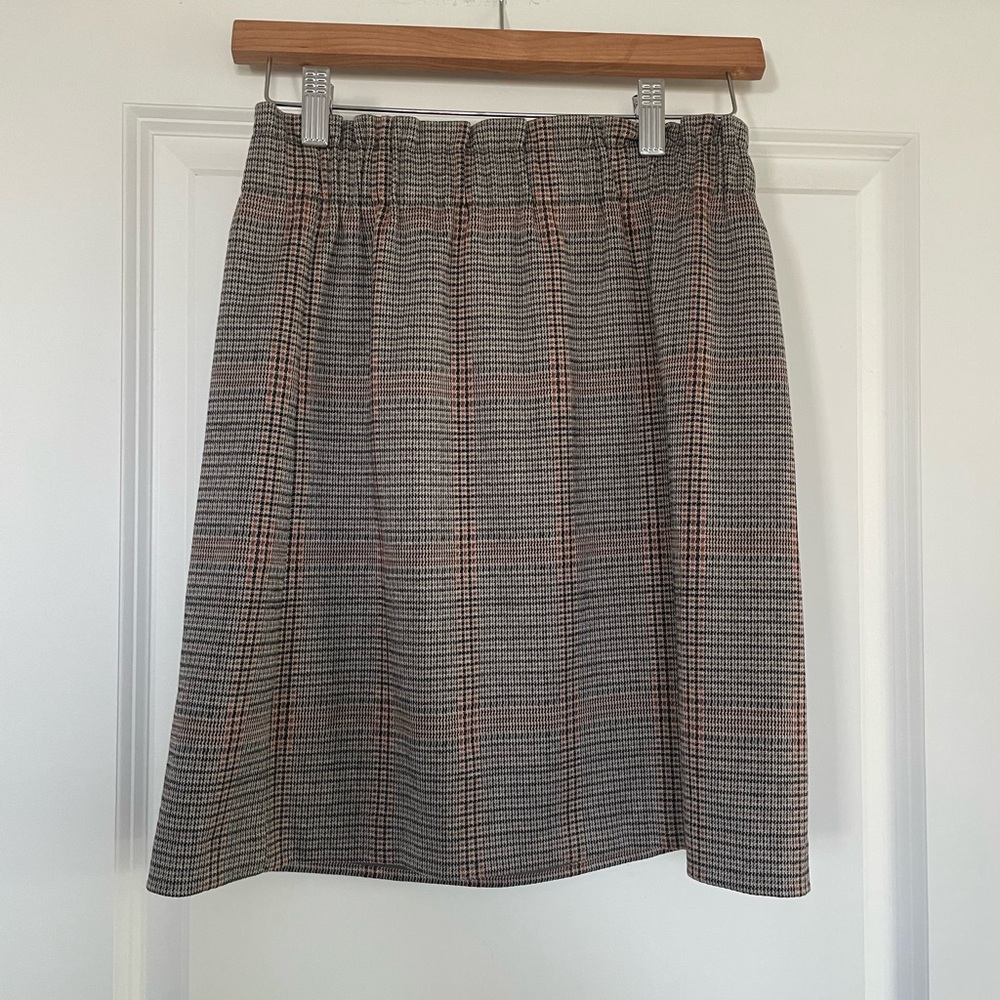 Loft Plaid Paperbag Waist Skirt